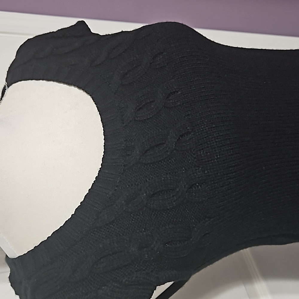 Sexy Black Sweater Dress - Picture 2 of 4